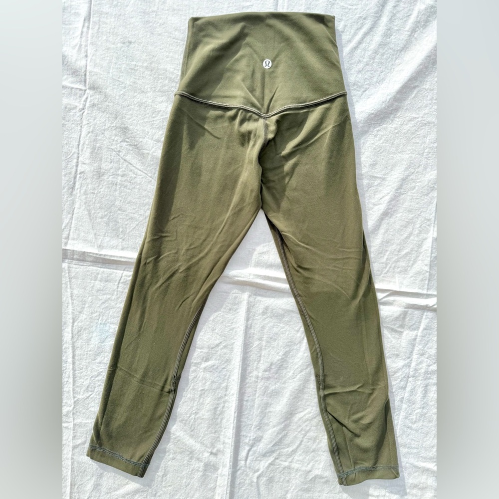 Lululemon Align High Rise Pant 21 inch Inseam Size 0 Olive Green Inside Pocket